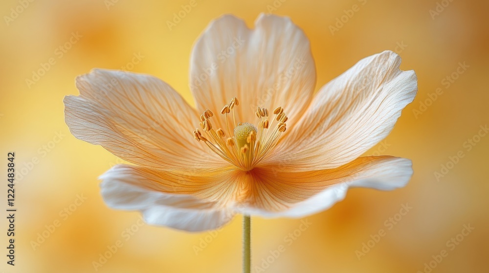 Fototapeta premium Delicate pale orange flower, soft background.