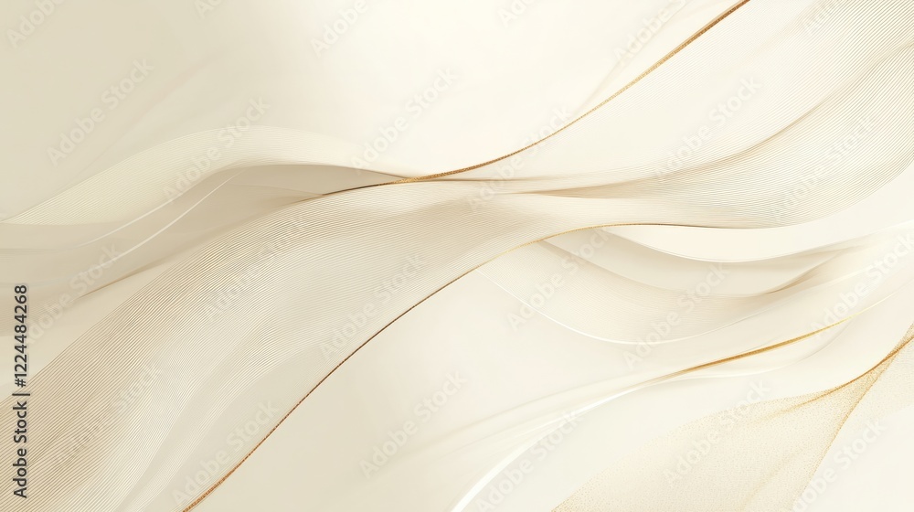 Obraz premium Minimalistic business card background with soft beige gradients and a single accent line in gold 