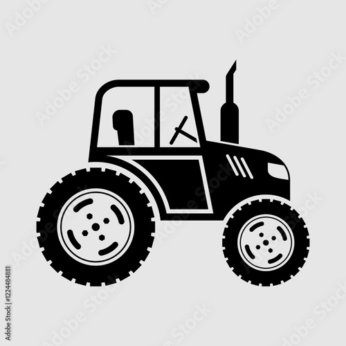 Farm agricultural tractor. Vector illustration