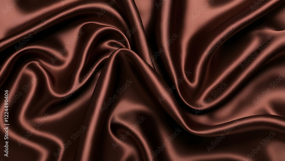 Deep chocolate brown background with a silk satin texture. Luxurious, elegant, and rich aesthetic. shimmering highlights on smooth, silky folds and creases of drapery. Deep chocolate brown background with a silk satin texture. Luxurious, elegant, and rich aesthetic. shimmering highlights on smooth, silky folds and creases of drapery.