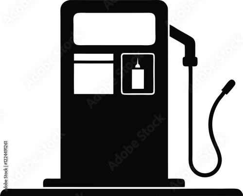 Gas pump silhouette vector, Gas pump and electric charge station vector illustration