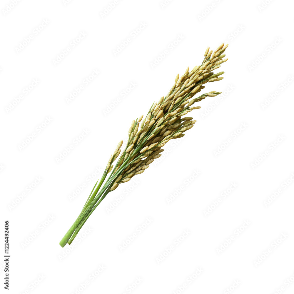 Single Ear of Rice Isolated on Transparent Background Single Ear of Rice Isolated on Transparent Background