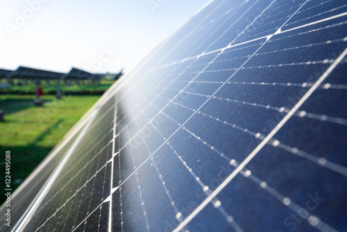 Solar plant(solar cell) with the cloud on sky, hot climate causes increased power production, Alternative energy to conserve the world's energy, Photovoltaic module idea for clean energy production