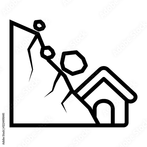 landslide Line Icon