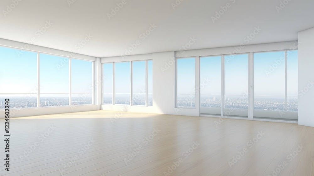 Obraz premium Bright and Spacious Modern Apartment with Stunning City Views