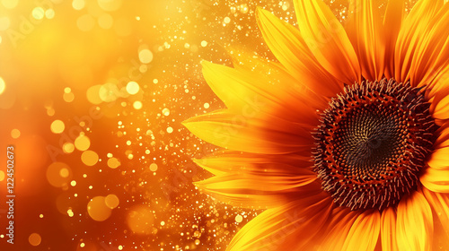 sunflower on red background