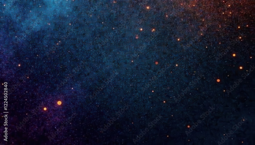 Obraz premium Dark abstract banner, grainy black texture with blue, orange, purple gradient , noise, illustration