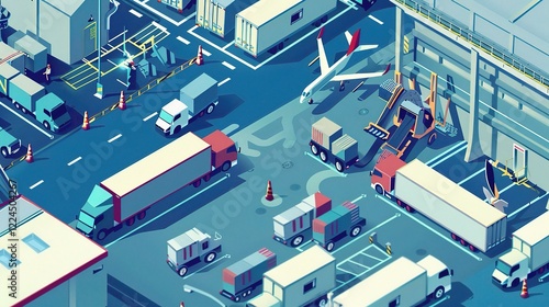 An In - Depth Glimpse into the Industrial Internet of Things in Internet Logistics. This background showcases elements related to the seamless integration of industry, the Internet photo