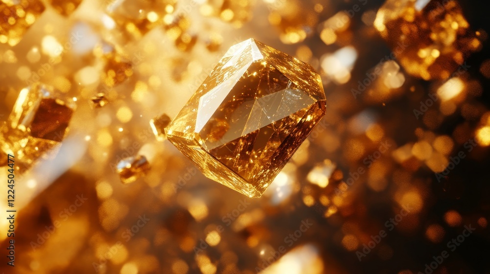 Abstract gold prisms, geometric design, 3d render, Generative AI Abstract gold prisms, geometric design, 3d render, Generative AI