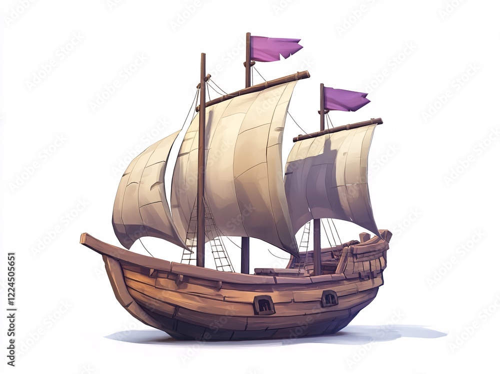 Naklejka premium old ship model