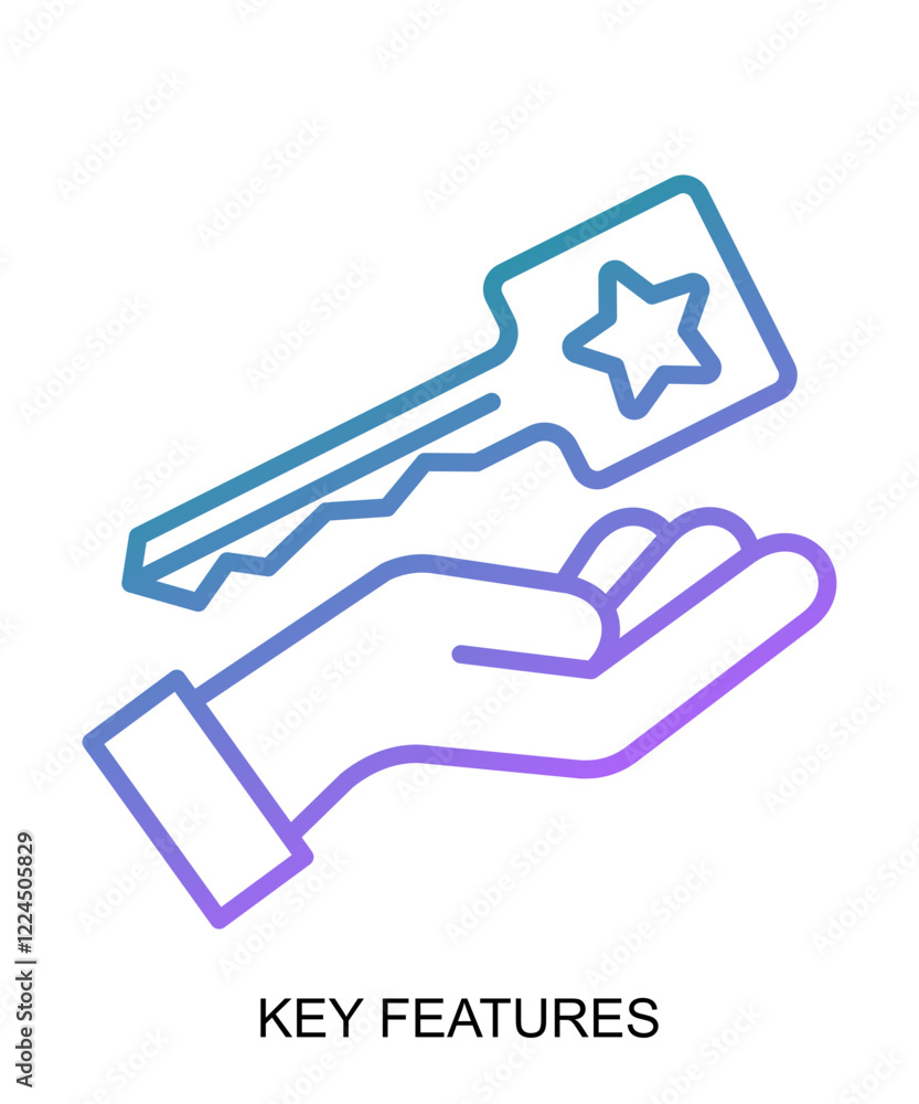 Purple gradient line product presentation icon that shows softness and stability Purple gradient line product presentation icon that shows softness and stability