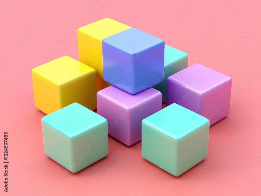 Abstract gold shapes, geometric design, 3d render, Generative AI Abstract gold shapes, geometric design, 3d render, Generative AI