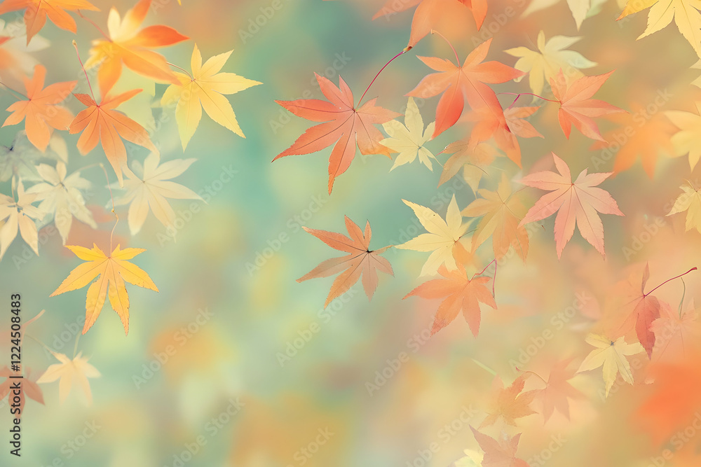 Beautiful Golden Maple Leaves Floating in Soft Focus, Creating a Warm and Peaceful Autumn Scene. Generative AI Beautiful Golden Maple Leaves Floating in Soft Focus, Creating a Warm and Peaceful Autumn Scene. Generative AI