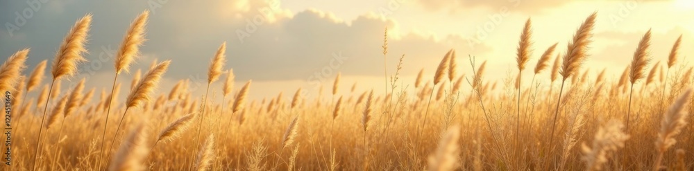 Softly swaying Pampas grasses in a gentle breeze, airy, feathery Softly swaying Pampas grasses in a gentle breeze, airy, feathery