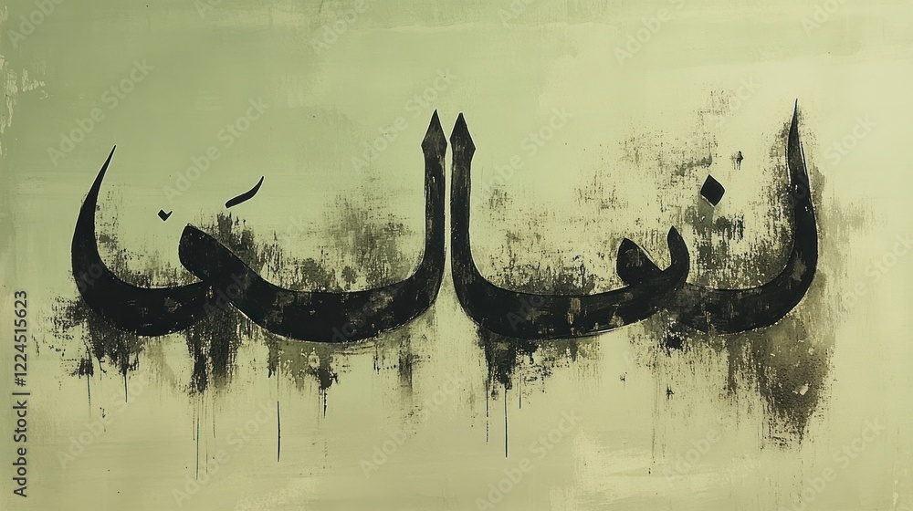 Obraz premium Abstract Arabic calligraphy, textured background.