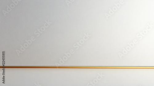 Minimalistic white background with a thin horizontal golden line in the lower third of the frame  photo