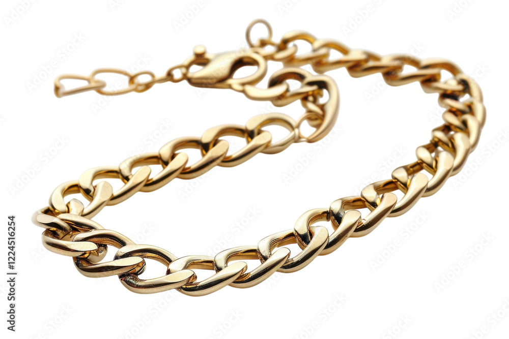 A beautifully crafted gold chain bracelet emphasizing elegance and style, perfect for any occasion or fashion statement isolated on transparent background A beautifully crafted gold chain bracelet emphasizing elegance and style, perfect for any occasion or fashion statement isolated on transparent background