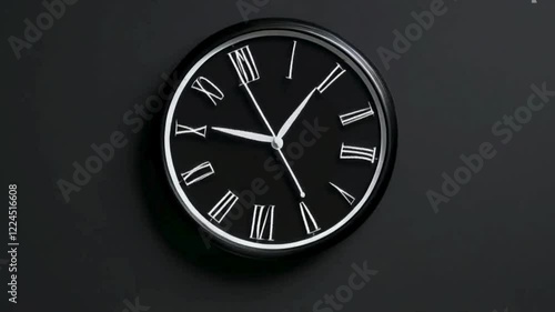 Wallpaper Mural Black Wall Clock with Roman Numerals on a Black Background

 Torontodigital.ca