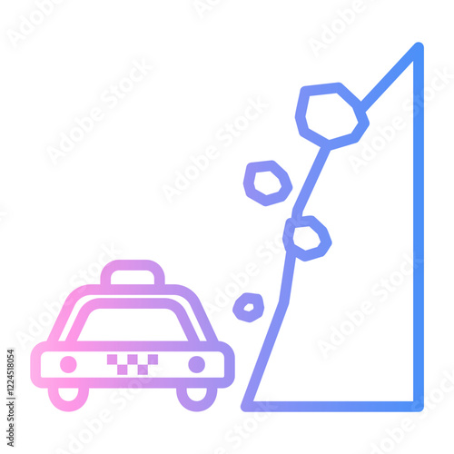 landslide Line Gradient Icon