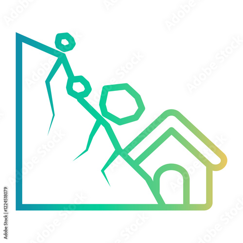 landslide Line Gradient Icon