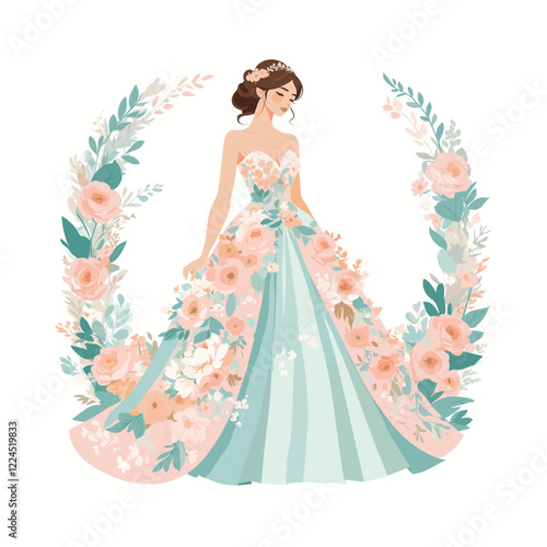 Bridal fashion and accessories vector illustration