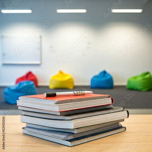 Wallpaper Mural A creative office meeting room with a writable wall, bean bags, and a stack of notebooks on the table.
 Torontodigital.ca
