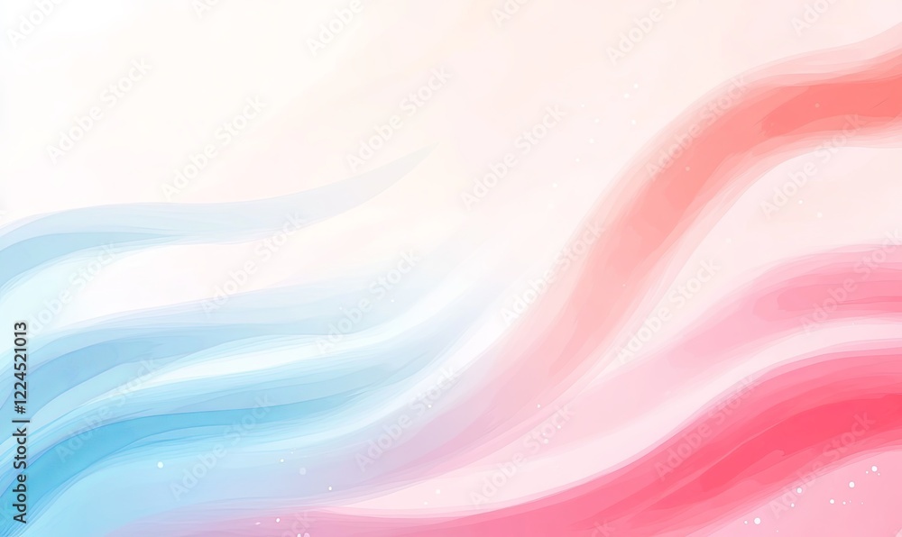 Obraz premium Abstract pastel swirl background, soft blue and pink gradient, ideal for presentations or designs