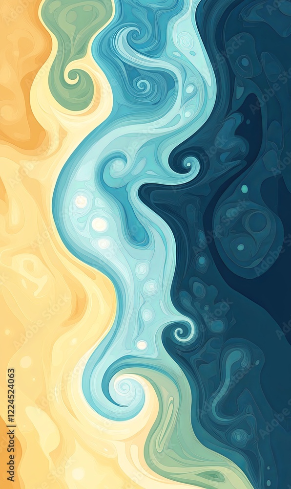 Abstract swirling sand and sea pattern, phone background, ocean and beach Abstract swirling sand and sea pattern, phone background, ocean and beach