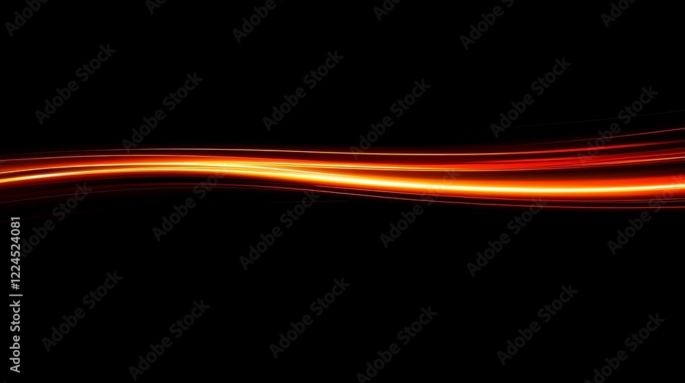Abstract Orange And Red Light Waves On Black Background Abstract Orange And Red Light Waves On Black Background