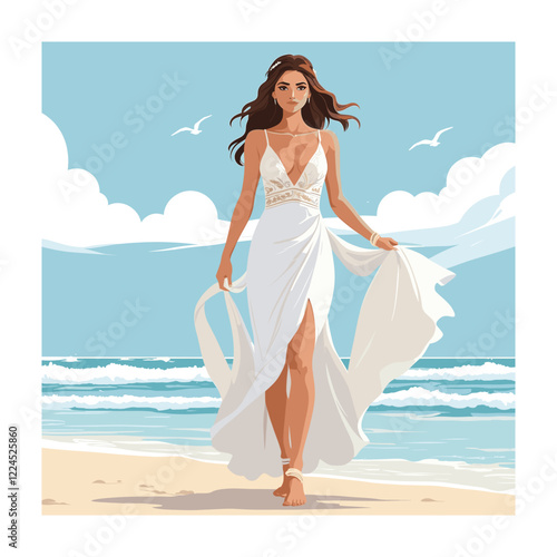 Bridal fashion and accessories vector illustration