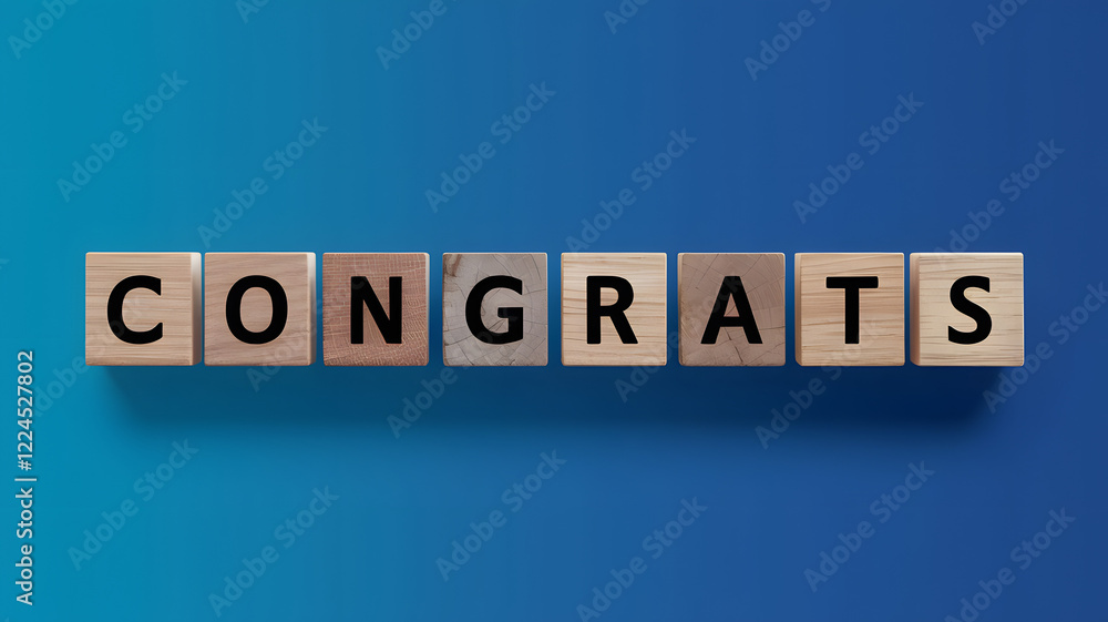 Wood block word - CONGRATS Wood block word - CONGRATS