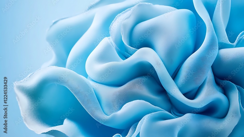 Fototapeta premium Abstract Blue Fabric Draped Softly Elegant Texture