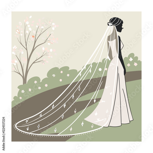 Bridal fashion and accessories vector illustration