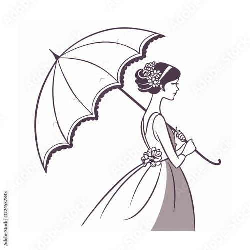 Bridal fashion and accessories vector illustration