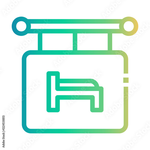 hotels sign Line Gradient Icon