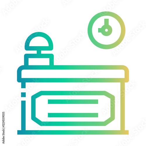 reception desk Line Gradient Icon