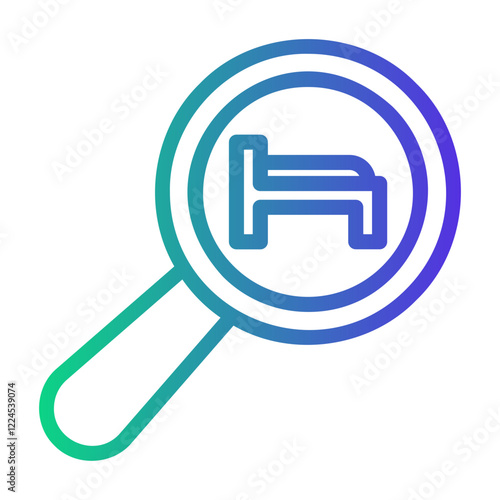 search accommodation hotel Line Gradient Icon
