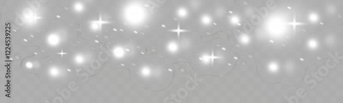 Bright glowing sparkles on a transparent background, resembling a starry or glittering effect.
