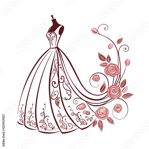 Bridal fashion and accessories vector illustration