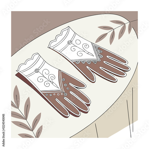 Bridal fashion and accessories vector illustration