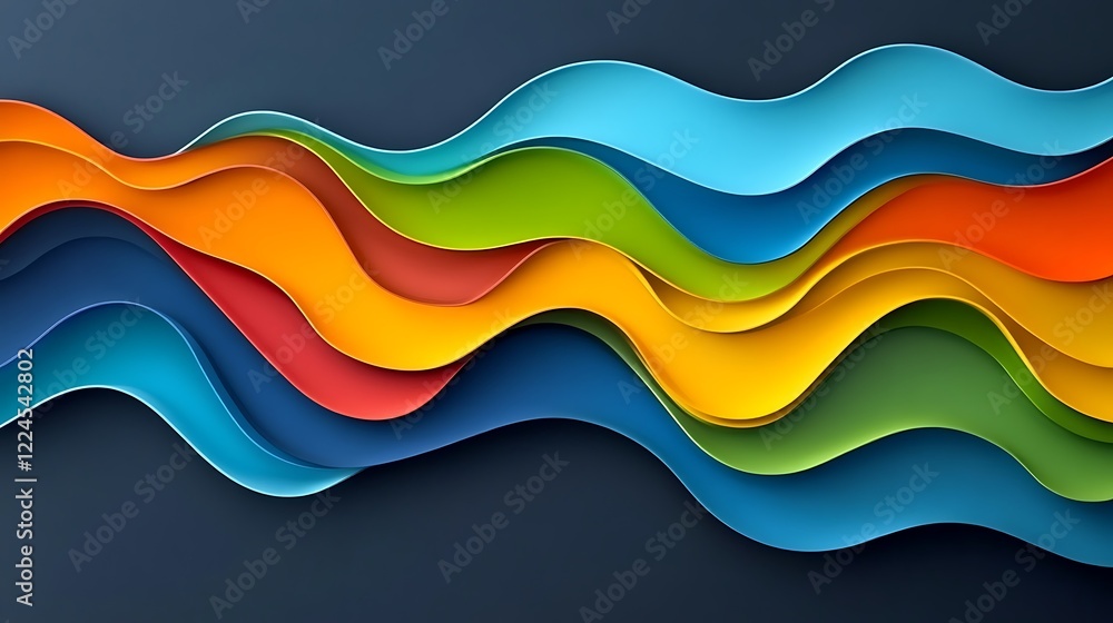 Colorful Waves Abstract Paper Design Background Colorful Waves Abstract Paper Design Background