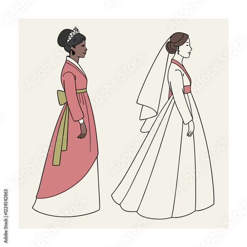 Bridal fashion and accessories vector illustration