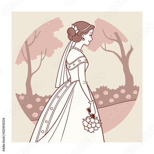 Bridal fashion and accessories vector illustration