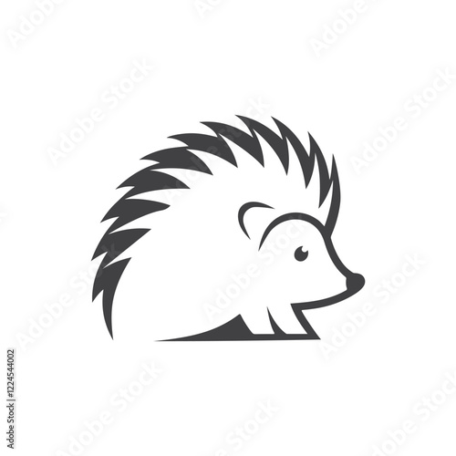 Minimalist Geometric Hedgehog Icon Logo Design Template photo