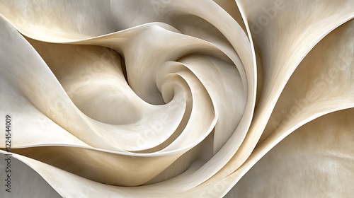 Abstract Beige Swirling Curves Design Art