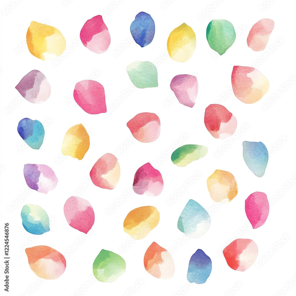 A vibrant collection of watercolor drops showcasing a variety of colors and shapes, perfect for artistic projects and designs. A vibrant collection of watercolor drops showcasing a variety of colors and shapes, perfect for artistic projects and designs.