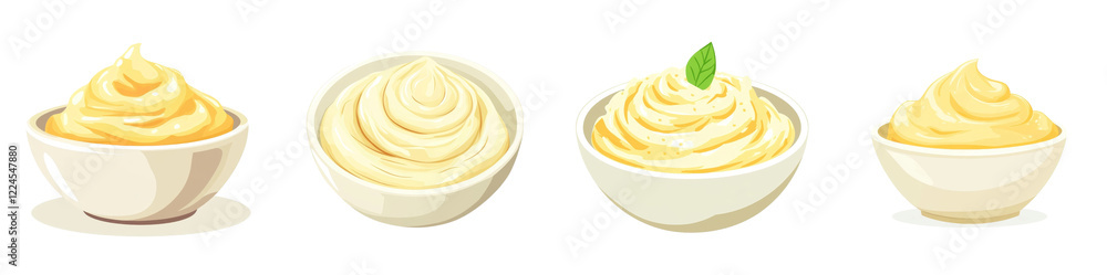 Flat style illustration of creamy puree, isolated on a white background. Mix Collection Png. Flat style illustration of creamy puree, isolated on a white background. Mix Collection Png.