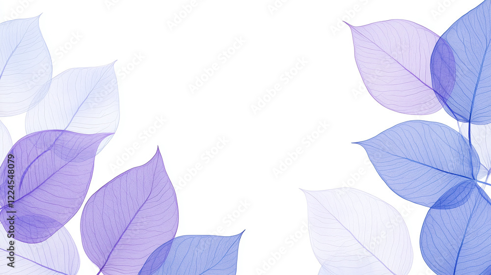 Fototapeta premium Purple leaf vein border background