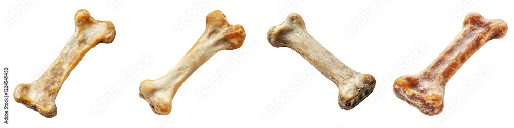 Fototapeta premium Pet food bone isolated on a white background. Mix Collection Png.