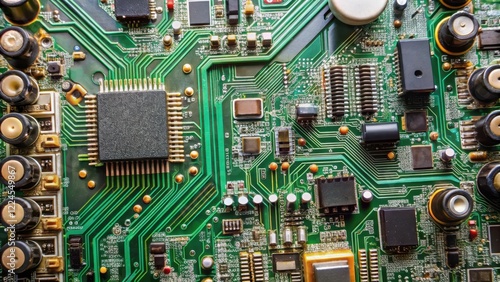 Wallpaper Mural Electronic Circuit Board with Integrated Components and Cables, wires, circuitry Torontodigital.ca